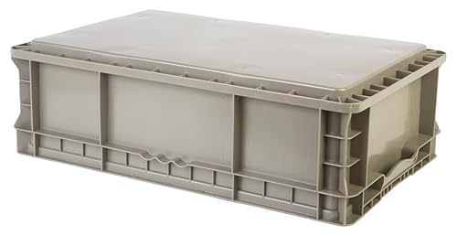 Hudson Exchange 24 x 15 x 7.5" (2 Pack) Straight Wall Handled Storage Container Tote, Gray/Brown - view 5