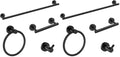 Bathroom Hardware Accessories Set, SUS304 Stainless Steel Towel Bar Set, Modern Towel Racks Holder for Bathroom, Toilet Paper Holder Wall Mounted 4 Pieces(24" Bar, Matte Black) (Pack of 2)