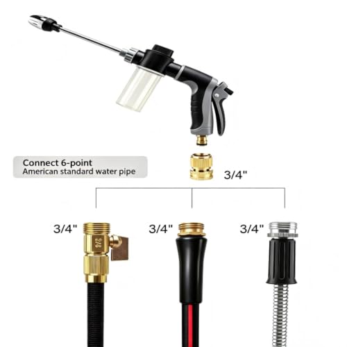 Hydroblast Power Washer, 4 Adjustable Spray Patterns for Car Detailing, Hydraulic Jet Boosts Tackles Stubborn Grime, No-Motor Design, Quick-Connect Faucet Adapter, Outdoor Cleaning Essential - view 3