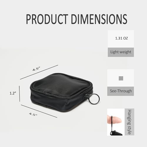 Mesh Travel Toiletry Bag, Transparent Standing Pouch, Portable Shaving Washing Kits Organizer, Personal Care Trip Case, Pack of 2 (Size S), Black - view 3