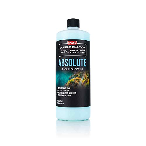 P&S Professional Detail Products Absolute Rinseless Wash – Premium Soap Alternative, Emulsifies Dirt, Softens Water, Safe on Paint, Coatings, Wraps, PPF & Interior Surfaces - 1 Quart