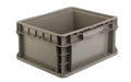 Hudson Exchange 12 x 15 x 7.5" (4 Pack) Straight Wall Handled Storage Container Tote, Gray/Brown