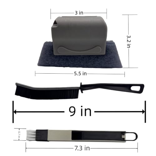 Window Track Cleaning Tool Set, 4Pcs Washable Sponge Brushes with Corner Scraper & Detachable Head, Deep Clean for Window Grooves, Sliding Doors, Tile Grout, Air Vents & Keyboard Gaps - view 2