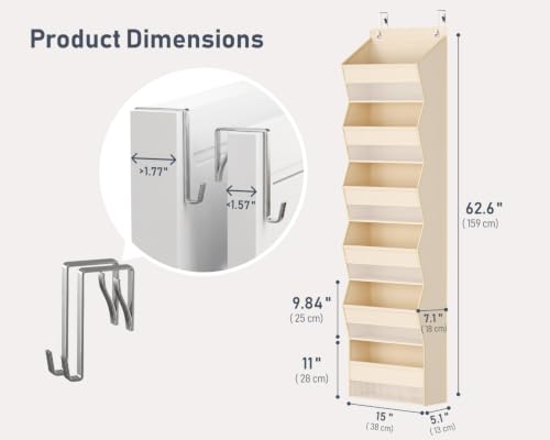 Over the Door Organizer, 6-Shelf Hanging Organizer, Beige, 1 Pack - view 2