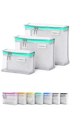 Travel Toiletry Bag Set of 3 - Clear TSA Approved, Aqua