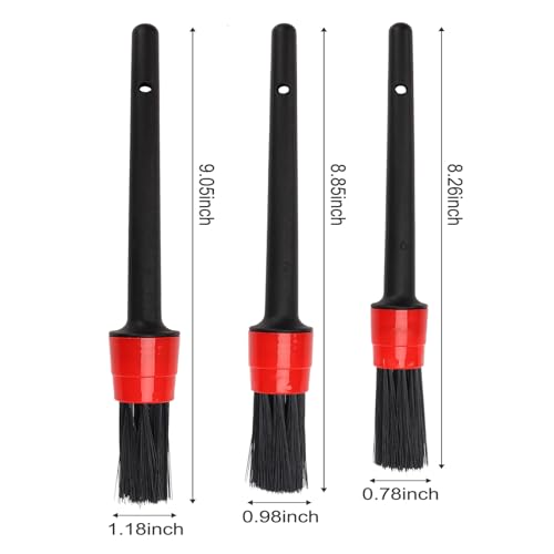 Auto Car Detailing Brush Set Car Interior Cleaning Kit Includes 3 Boar Hair Detail Brush,3 Wire Brush, 3 Air Vent Brush for Cleaning Car Interior Exterior, Dashboard Engines Leather Wheel - view 3