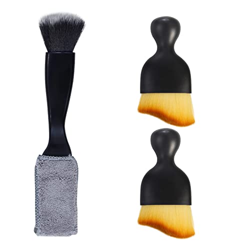 3 PCS Car Interior Detail Dust Brush,Soft Car Interior Detailing Kit Tools,Dash Duster Brush for Auto,Truck,SUV,RV Interior Cleaning