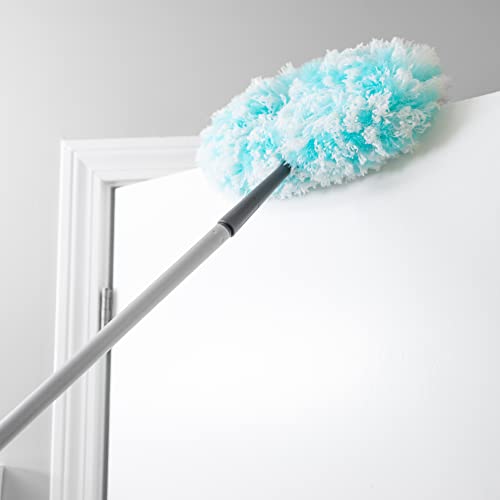 Fuzzy Fan Duster – Dust & Clean Ceiling Fans, Walls, Woodwork – Polystatic & Microfiber Grabs & Holds Dust, Lint, Cobwebs & Dirt - Fan Duster with Handle (Teal) - view 3