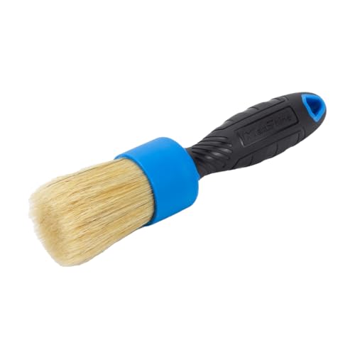 Stubby Detailing Brush - Premium Detail Brush with 100% Natural Boar Hair Mixed Fiber for Auto, Wheels, Engine, Interior, Air Vents Cleaning - Bestselling Tool - Blue - view 3