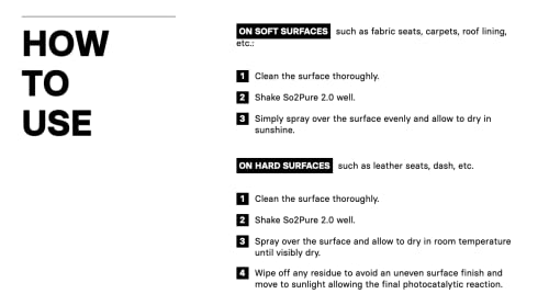 SO2Pure 2.0 Odor Eliminator - Neutralize Odors, Cigarette Smoke, Exhaust, Chemical Smell or VOCs, Even Pet Smells from Car Fabric & Plastic, Use on Any Surface, Anywhere - 500mL (17oz) - view 3