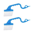 2pcs Hand-held Groove Gap Cleaning Tools Door Window Track Kitchen Cleaning Brushes (Sky Blue)