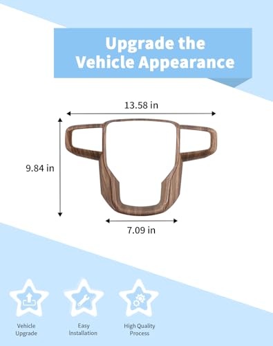 Wood Grain Steering Wheel Panel Trim Cover fit for GMC-Sierra 1500 2019-2025 & GMC-Sierra 2500HD/3500HD 2020-2024, for GMC-Yukon 2021-2024 - view 6