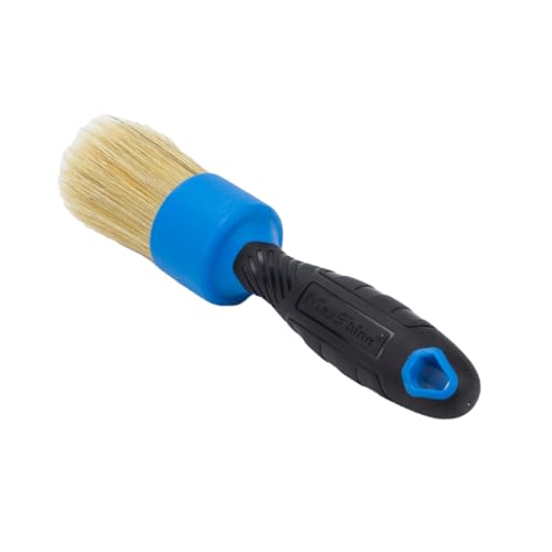 Stubby Detailing Brush - Premium Detail Brush with 100% Natural Boar Hair Mixed Fiber for Auto, Wheels, Engine, Interior, Air Vents Cleaning - Bestselling Tool - Blue - view 2