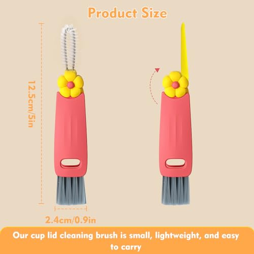 3 in 1 Cup Lid Cleaning Brush, Portable Cup Cleaner Brush, 2024 New Water Bottle Cleaner Brush, 3 in 1 Multifunctional Cleaning Brush for Home Kitchen Cleaning Tools（3PCS） - view 5
