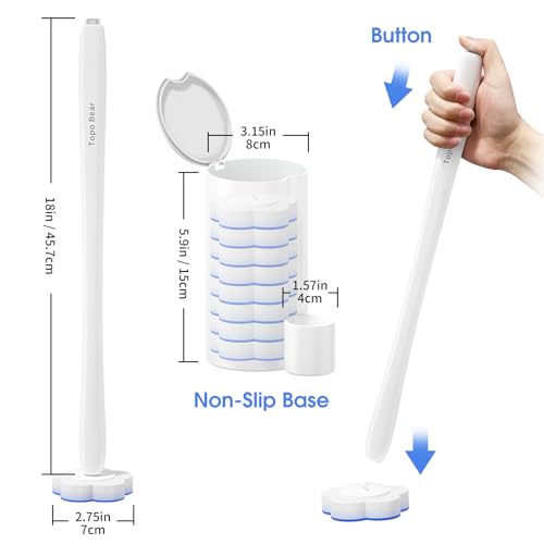 Disposable Toilet Bowl Brush with 40 Toilet Wand Refills, Toilet Bowl Cleaner Wands, Toilet Cleaning System Starter Kit - view 2