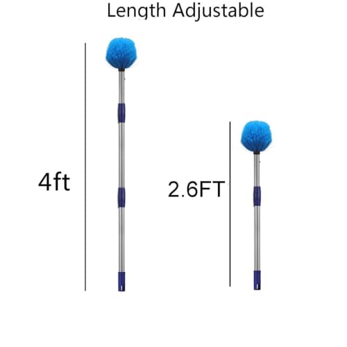 Cobweb Duster with Pole, 4ft Stainless Steel Pole Cobweb Brush with Medium-Stiff Bristles for Walls Beams Shelves Iight Fixtures and Window Screens - view 4