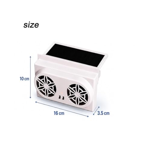 Solar powered car ventilator fan, solar powered car window fan (white2) - view 6