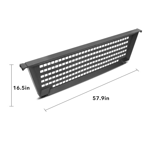 Truck Bed Divider Compatible with 2024-2026 Tesla Cybertruck, Rear Trunk Cargo Aluminum Organizer Carbon Steel Molle Panel with 8 Removable Hooks, No Drill Installation & Adjustable Partitions - view 3