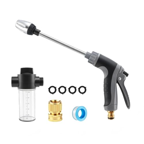Hydroblast Power Washer, 4 Adjustable Spray Patterns for Car Detailing, Hydraulic Jet Boosts Tackles Stubborn Grime, No-Motor Design, Quick-Connect Faucet Adapter, Outdoor Cleaning Essential