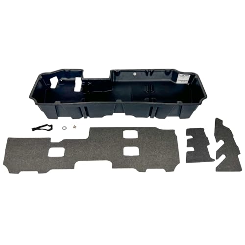 DuHa 10400 Under Seat Storage fits 2019-2026 Silverado/Sierra Light Duty Crew Cab & 2020-2026 Heavy Duty Crew Cab (New Body Style) | Black Heavy Duty Back Seat Organizer