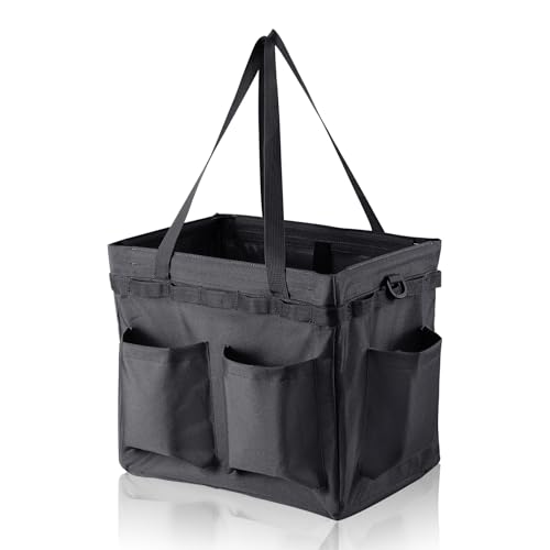 Car Trunk Organizer Multifunctional Storage Toolbox Carry Griddle,Large Grill Utensils Accessory Grilling Tools Basket Carrying Caddy Tool Tote Bag Storage Box Camp Cooking bbq Outdoor(Black)