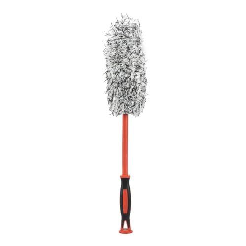Large Universal Purple & White Premium Flat Microfiber Brush – Detailing Tool for Tight Spaces – Removable Head with Extra Covers – Interior Cleaning Accessory - view 6