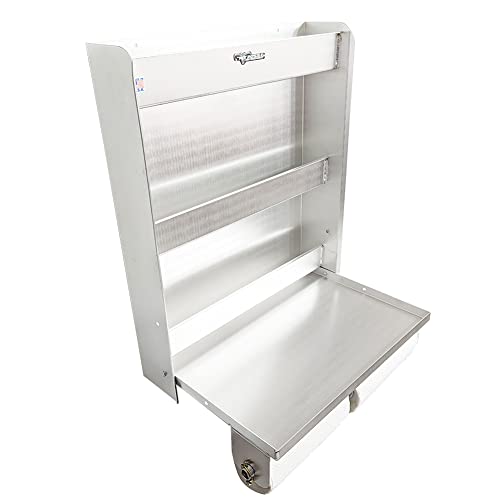 445 Trailer Door Cabinet Organizer Senior Work Station Storage - Made in USA - Flip Out Work Tray Spring Loaded Paper Towel Tensioner Aluminum Garage Bike Shop 25 x 6 x 30 (Silver) - view 4