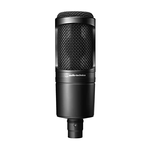 AT2020 Cardioid Condenser Studio XLR Microphone, Ideal for Project/Home Studio Applications, Black
