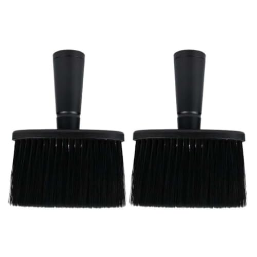 2pcs Neck Duster Brush for Hair Removal, Ergonomic Handle Black