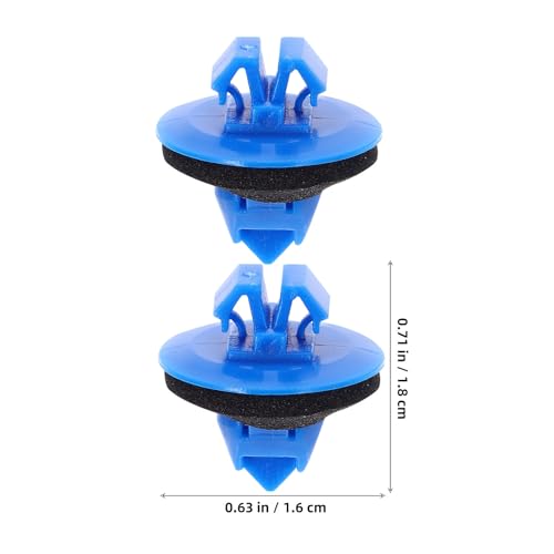 100pcs Fender Flare Clips with Washers Blue Plastic - view 2