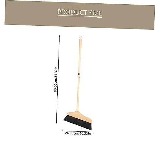 Horsehair Bristle Broom with Long Handle, Pine Wood Floor Sweeper - view 2