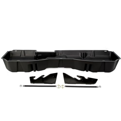 DuHa 10300 Under Seat Storage fits 2014-2018 Silverado/Sierra Light Duty Crew Cab & 2015-2019 Heavy Duty Crew Cab | Black Heavy-Duty Back Seat Organizer | Includes Dividers