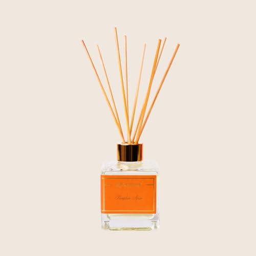 Reed Diffuser Set - Pumpkin Spice Notes of Maple, Pumpkin, Cinnamon, Clove, Nutmeg, Cherry, Balsam Aromatherapy Scented Air Freshener Deodorizer Oil Fragrance Living Room Home Decor Gifts - view 2