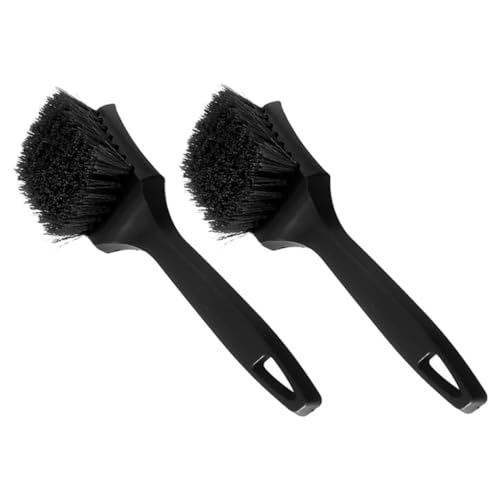 2pcs Car Detailing Brush Hard Bristle Tire Wheel Cleaner for Deep Cleaning Rims and Hubs Essential Tool for Vehicle Detailing and Maintenance