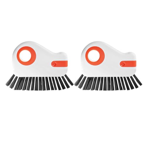 2PCS Car 2 in 1 Groove Cleaning Brush, Multifunctional Vehicle Window Track Cleaner Tool with Hidden Scraper, Auto Crevice Gap Grout Scrub Brush for Sliding Door Track, Universal Fit (Orange) - view 7
