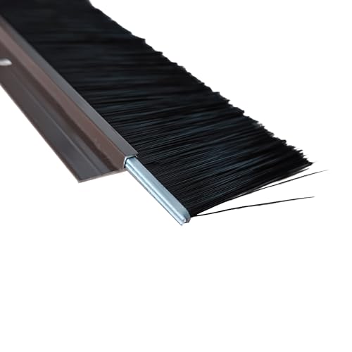 4 Sets Garage Door Brush Seal, 3" W x 39.37" L, Brown