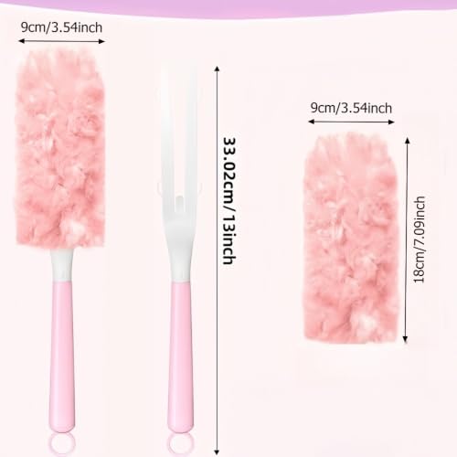 1 Set Duster Kit with 1 Handle and 10 Double Sided Replaceable Duster Heads Electrostatic Dust Wand for Household Furniture Keyboard Car Interior Cleaning - view 4