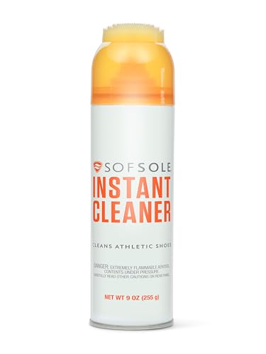 SOFSOLE Instant Cleaner 5 oz or 9 oz - Deep Cleaning Foaming Action Lifts Dirt & Debris from Toughest Fabrics & Materials - Scrub Top Applicator - Refreshing Scent - Athletic Shoes & Footwear