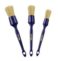3PCS Car Detailing Brush Set, Boars Hair Bristles Brushes, Indigo