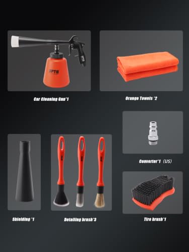 High Pressure Car Cleaning Gun, Cleaning Gun, Car Interior Washing Kit, Detailing Wash Gun with Metal Spinner for Seat Carpet Roof Dashboard, Essential Car Detailing Kit, 1L Bottle - view 2