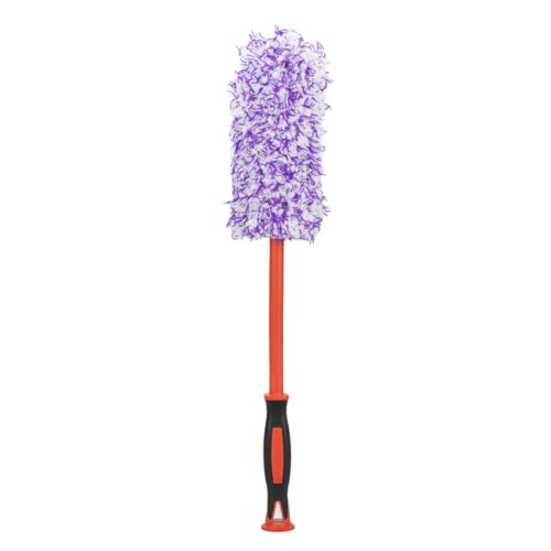 Large Universal Purple & White Premium Flat Microfiber Brush – Detailing Tool for Tight Spaces – Removable Head with Extra Covers – Interior Cleaning Accessory - view 5
