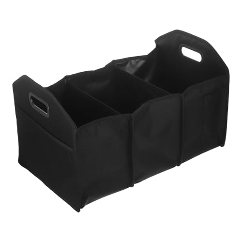 Car Trunk Organizer Black Multiple Compartments Foldable Oxford Cloth