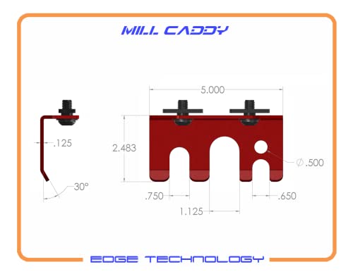 06-000 Mill Caddy - Compact Workspace Organizer for Vise Wrench, Hammer, and Air Nozzle – For Bridgeport style Milling machines - view 4