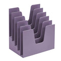 5 Section Incline File Sorter Organizer, Desktop Mail Holder Purple