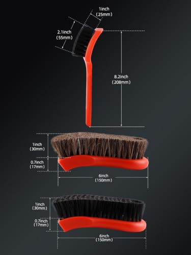 3Pcs Car Detailing Brush Kit, Leather & Textile Interior Brush, Comfortable Grip and Scratch-Free Cleaning for Dashboard, Wheels, Seats, Foot Mats and Small Areas, Black - view 2
