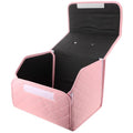 Foldable Car Trunk Organizer Box for Easy Storage Pink Artificial Leather