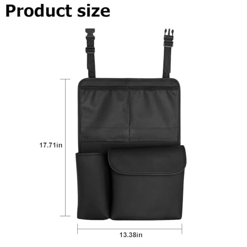 Car Trunk Organizer, Detachable Vehicle Backseat Storage Bag with 4 Compartments, Large Capacity Back Seat Organization Hanger with Lids, Space Saving Universal Automotive Accessories (Black) - view 2