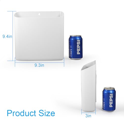 Magnetic Laundry Storage, Large Lint Holder Bin, Space-Saving Trash Container Hanging on Dryer, Washer or Wall Mount (Gray White) - view 2