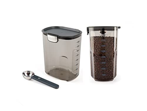 International ProKeeper+ Clear Plastic Airtight Food Baker's Kitchen Storage Organization Container Canister Set with Magnetic Accessories, 2- Piece Set (Coffee 4.3-Quart)