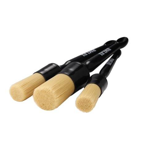 3pcs Car Detailing Brushes Set, Boars Hair Car Detail Brush Kit